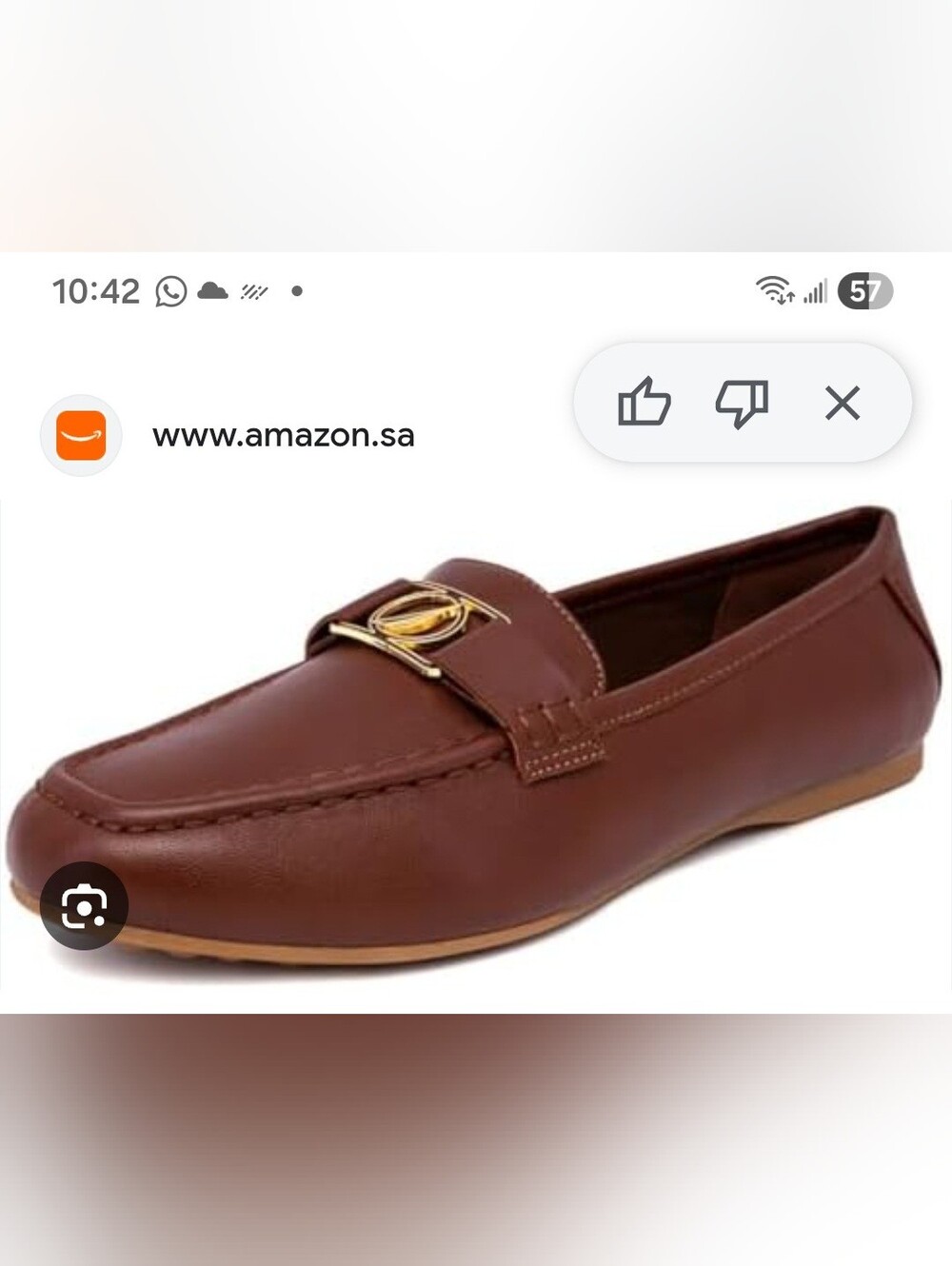 Nautica Chocolate Brown Vegan Moccasins with Gold-Tone Buckle